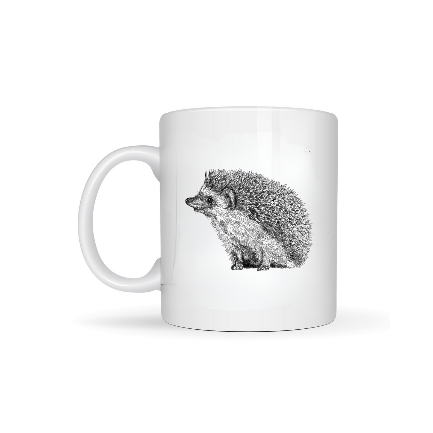 Black & White Hedgehog Bone China Mug