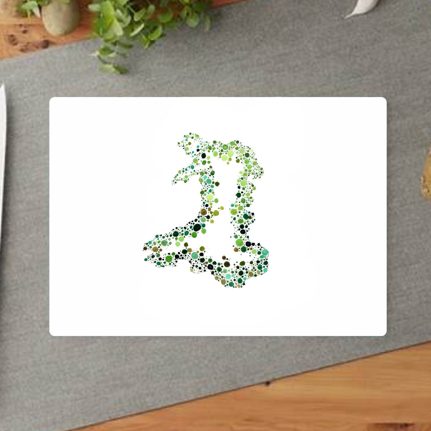 Watercolour Dot Wales Decorative Chopping Board