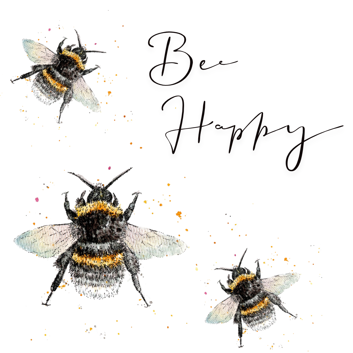 Bee Happy Compact Mirror – Hand-Illustrated Animal Design | Dots Allowed Travel Makeup Mirror