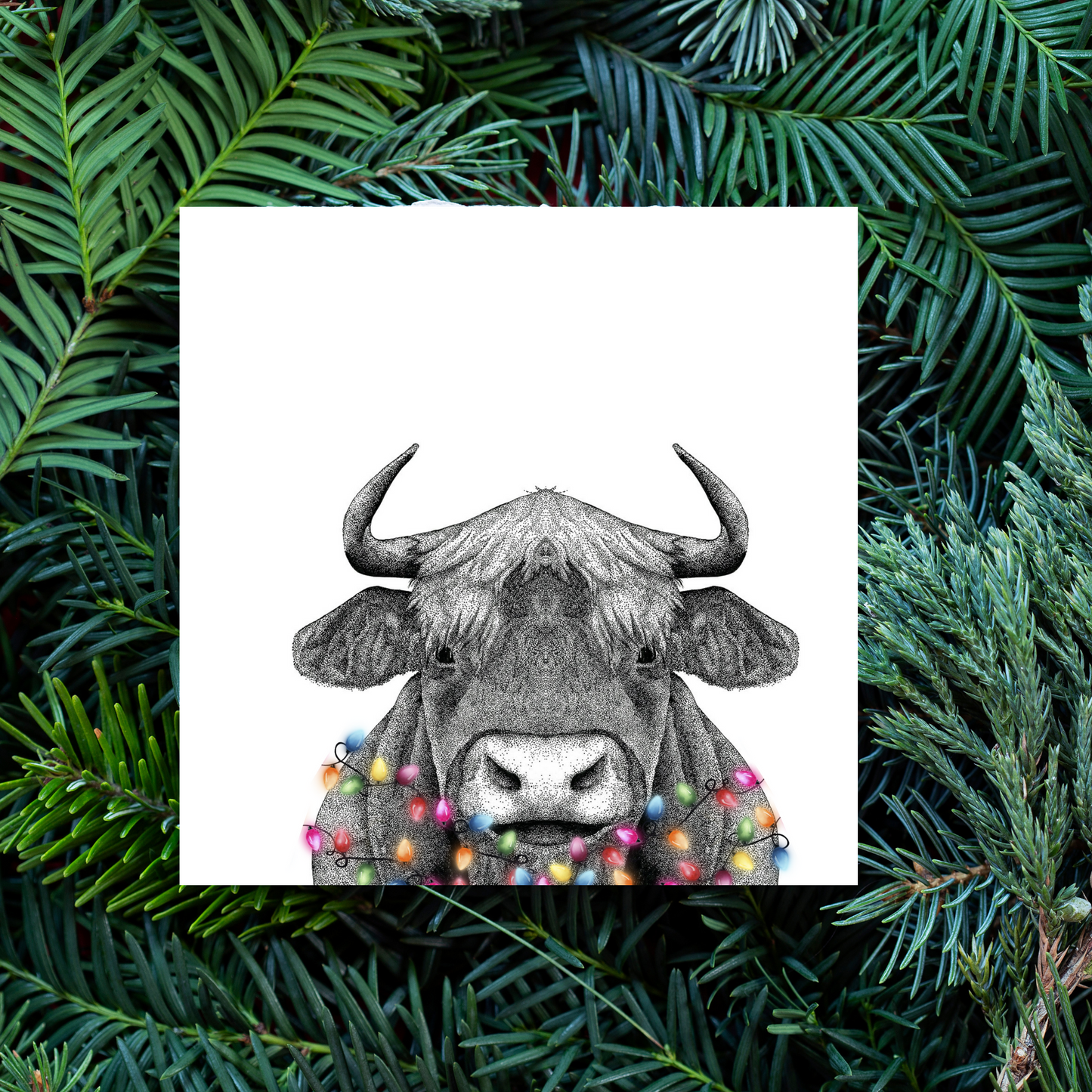 In A Tangle Cow Greeting Card