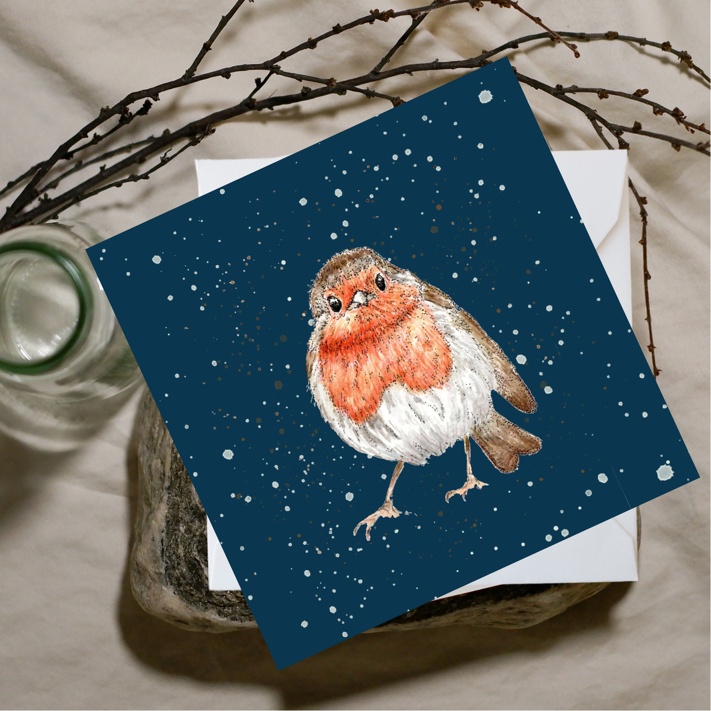 Watercolour Robin Red Breast Card