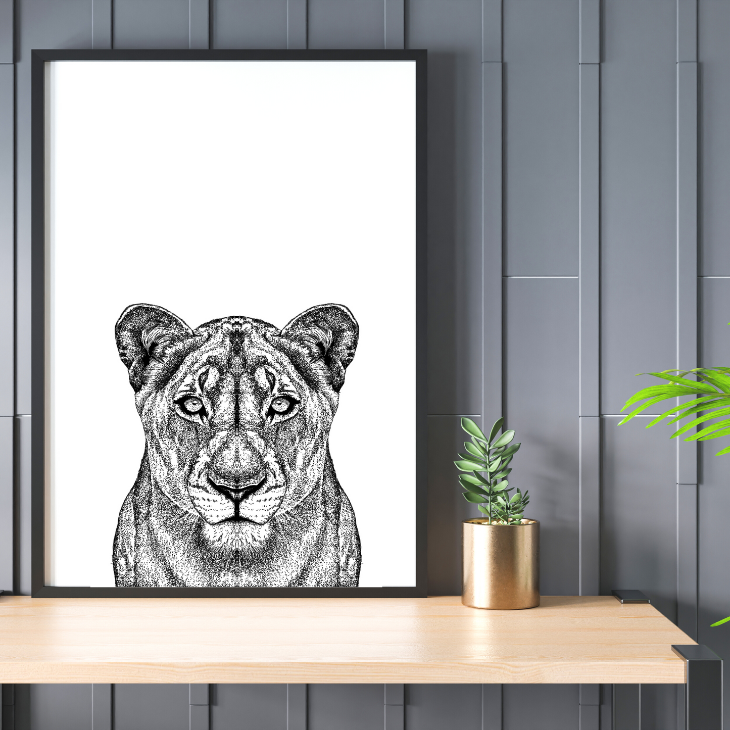 Safari Serenade: 3-Piece Art Print Set Featuring Lioness, Meerkat, Zebra, and Giraffe