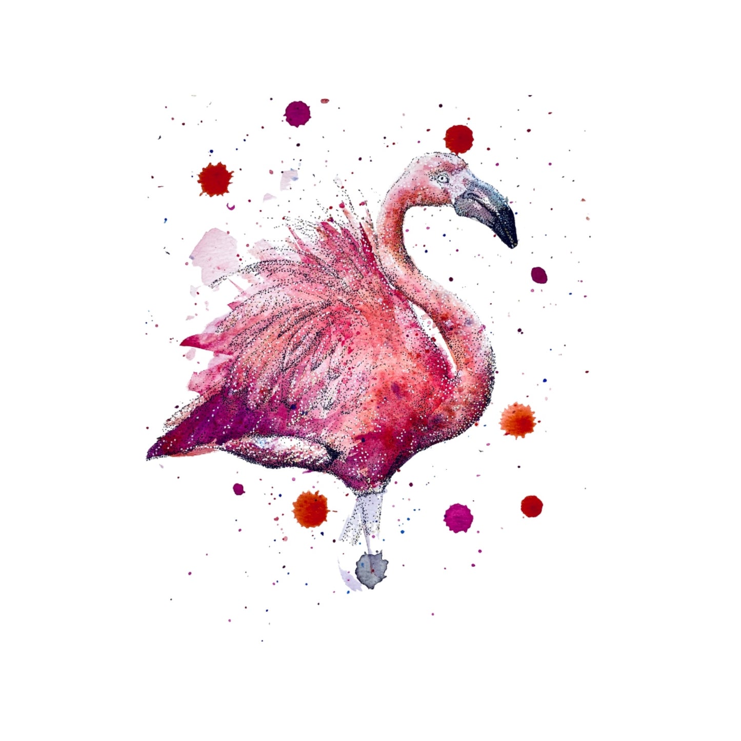 Flamingo Watercolour Coaster