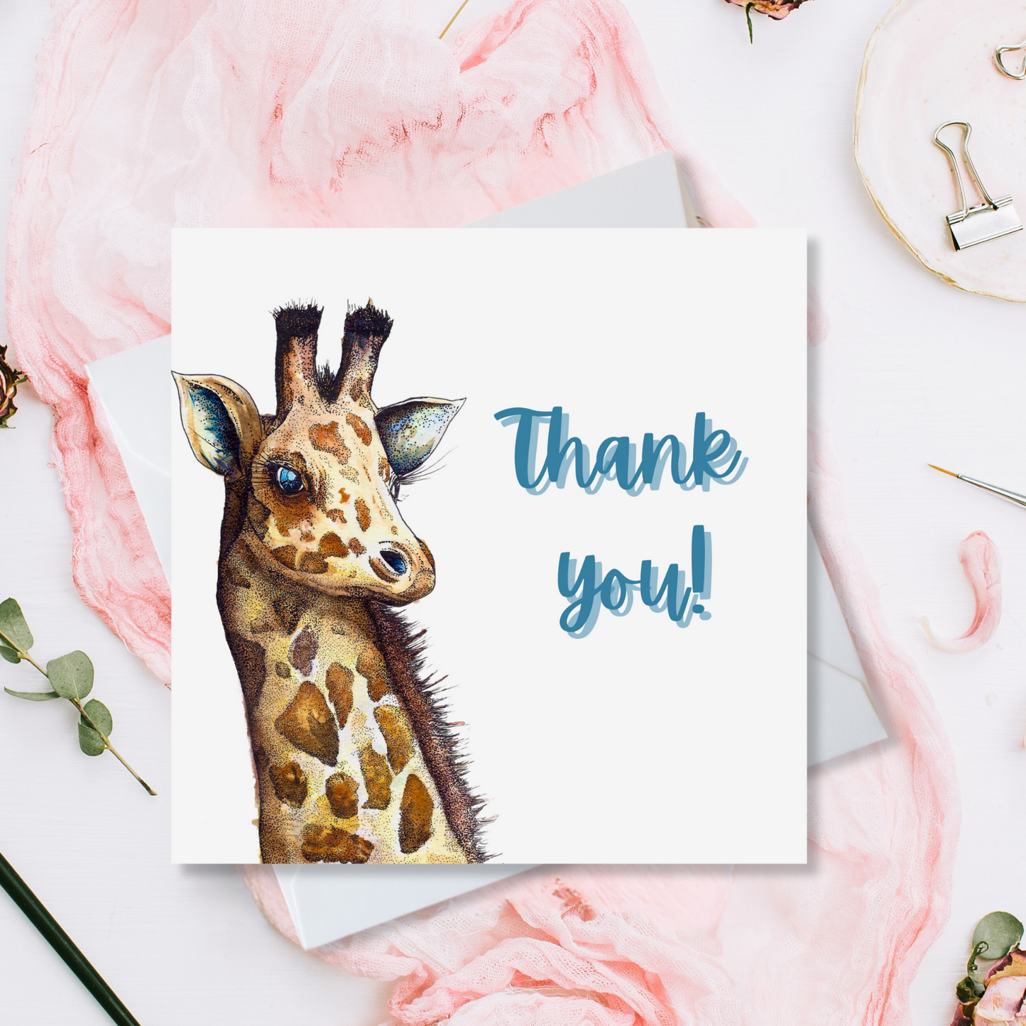 Giraffe Thank You Card