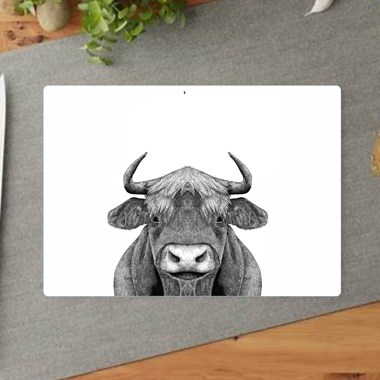 Black & White Highland Cow Decorative Chopping Board