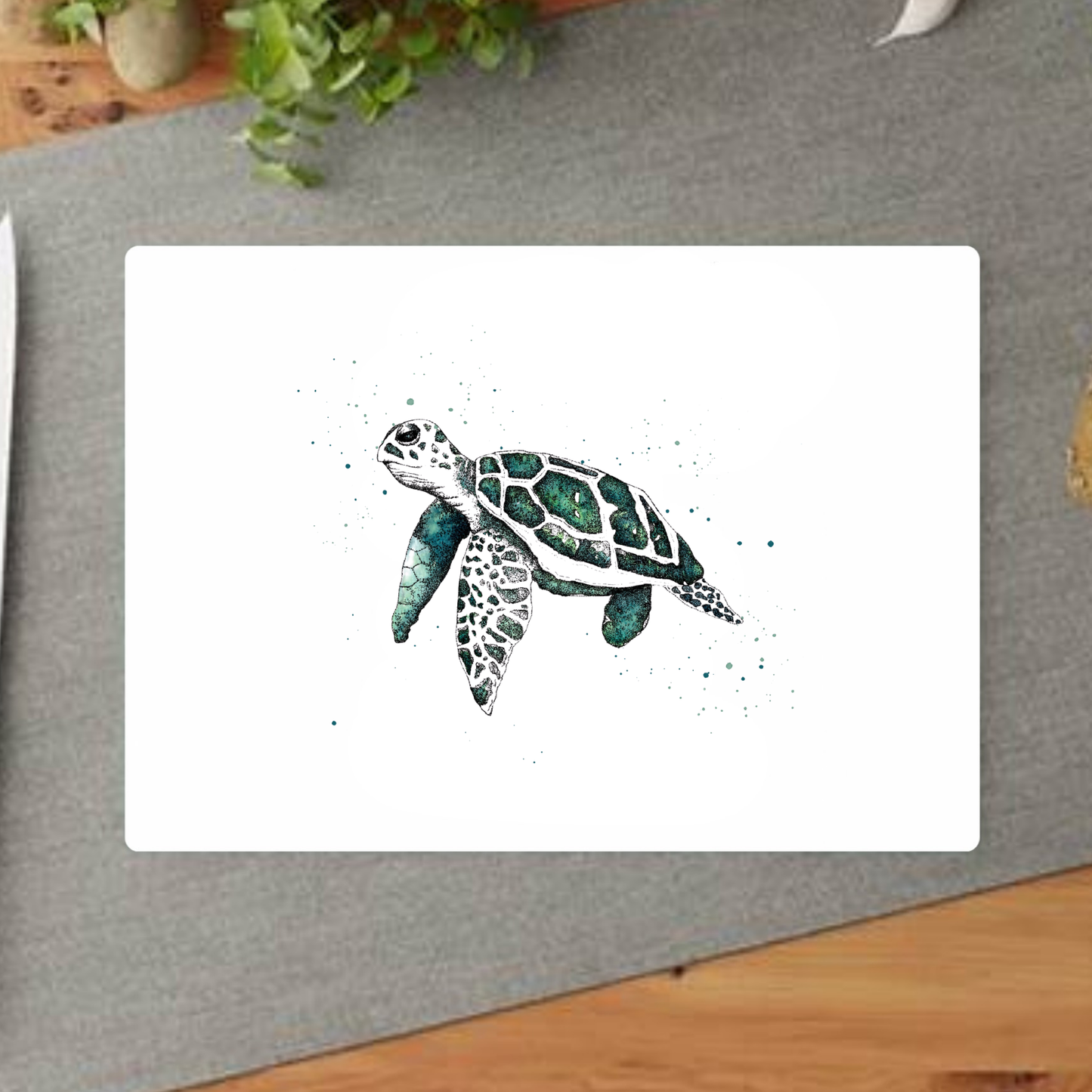 Watercolour Turtle Decorative Chopping Board
