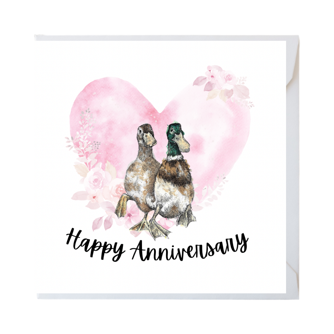 Happy Anniversary Ducks In Love Card