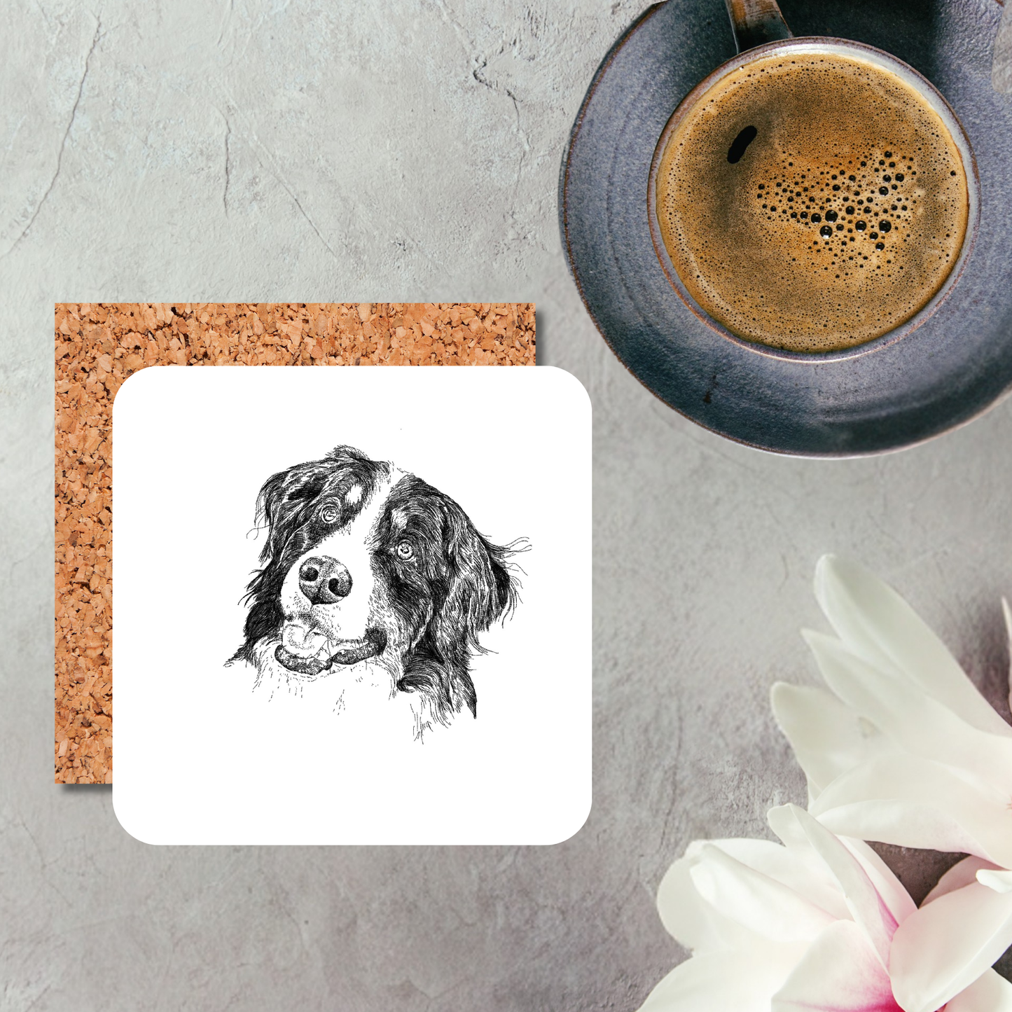 Black & White Dog Coaster