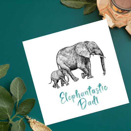 Elephantastic Fathers Greetings Card