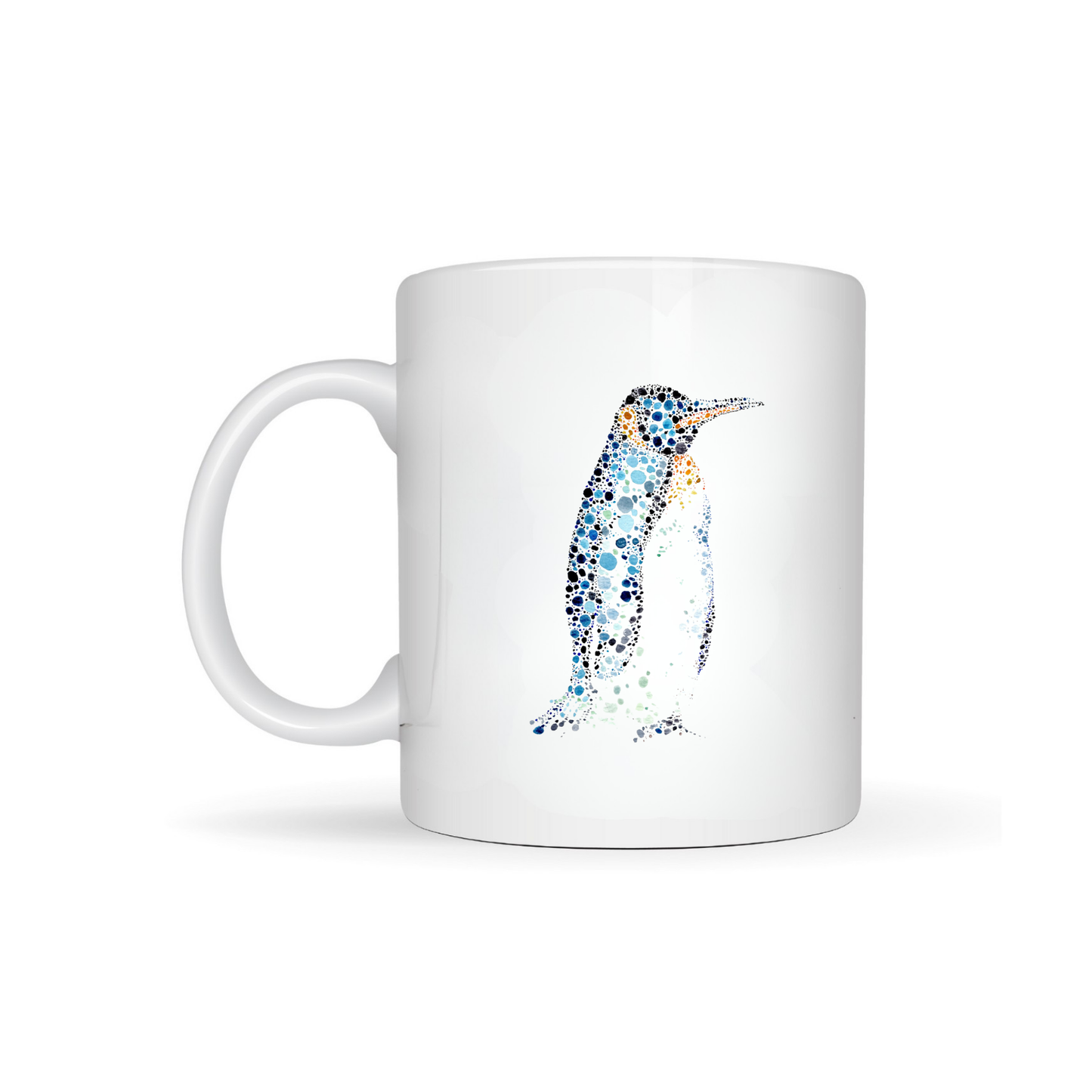 Watercolour Dot Penguin Bone China Mug