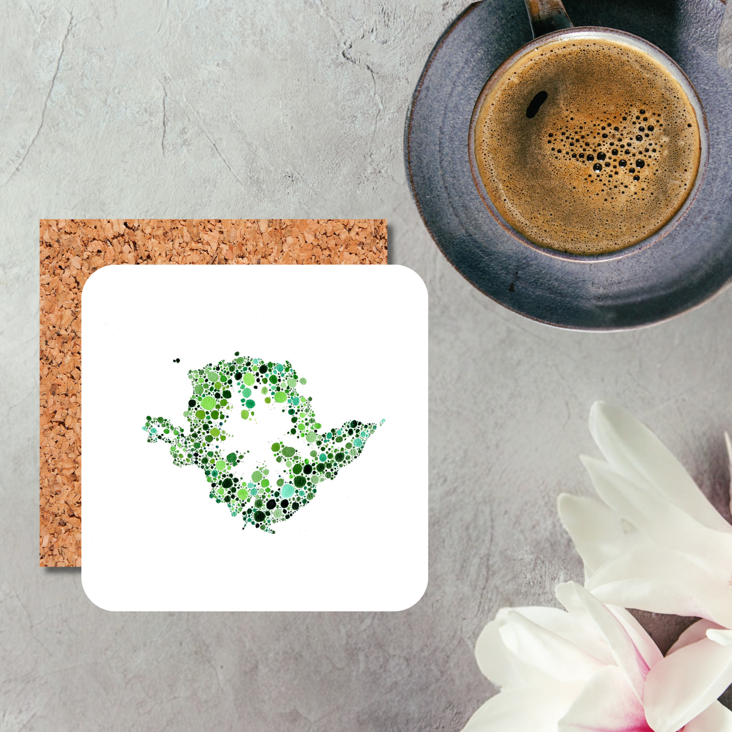 Watercolour Dot Anglesey Coaster