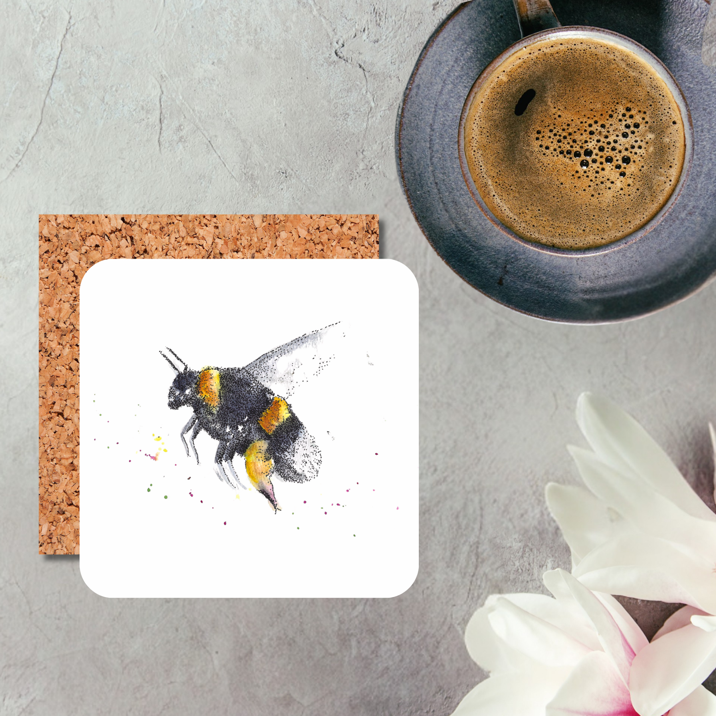 Watercolour Bee Coaster
