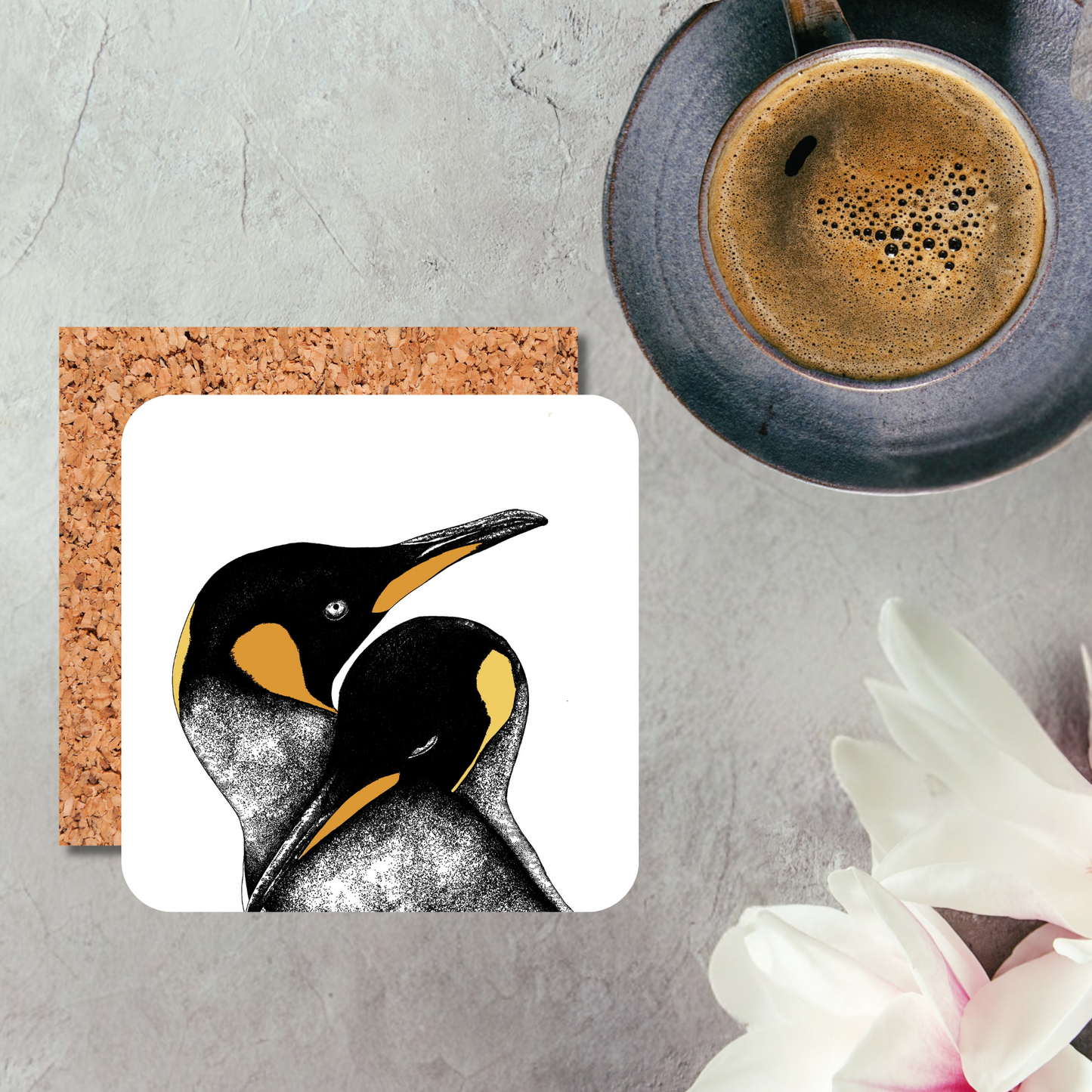 Penguin Embrace Coaster