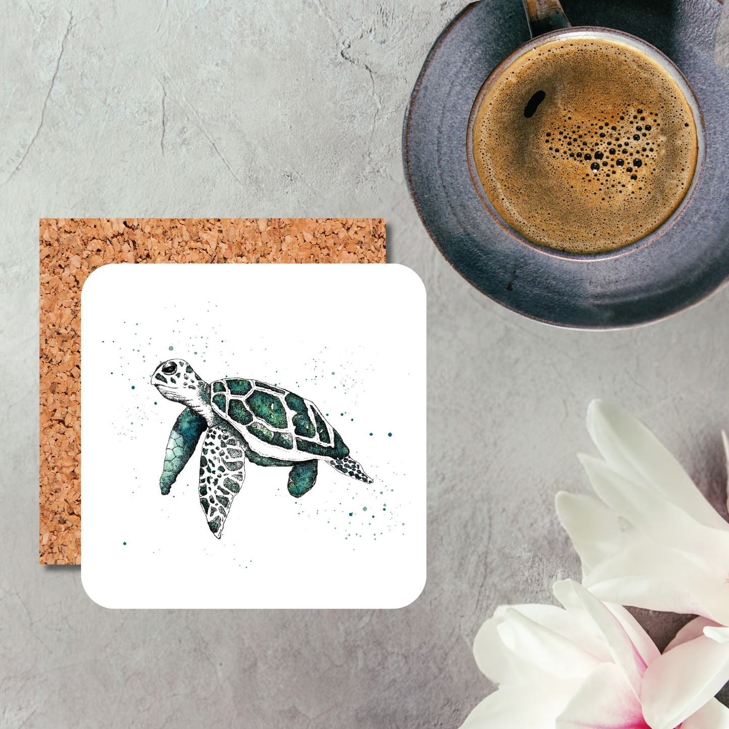 Watercolour Turtle Coaster
