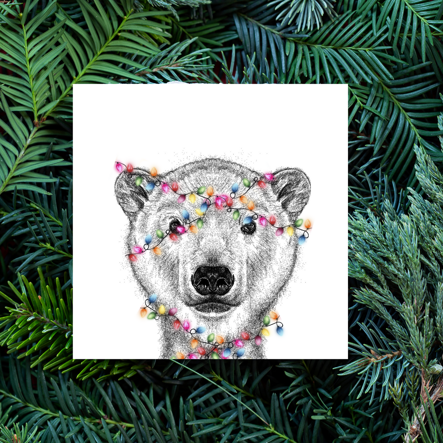 In A Tangle Polar Bear Greeting Card