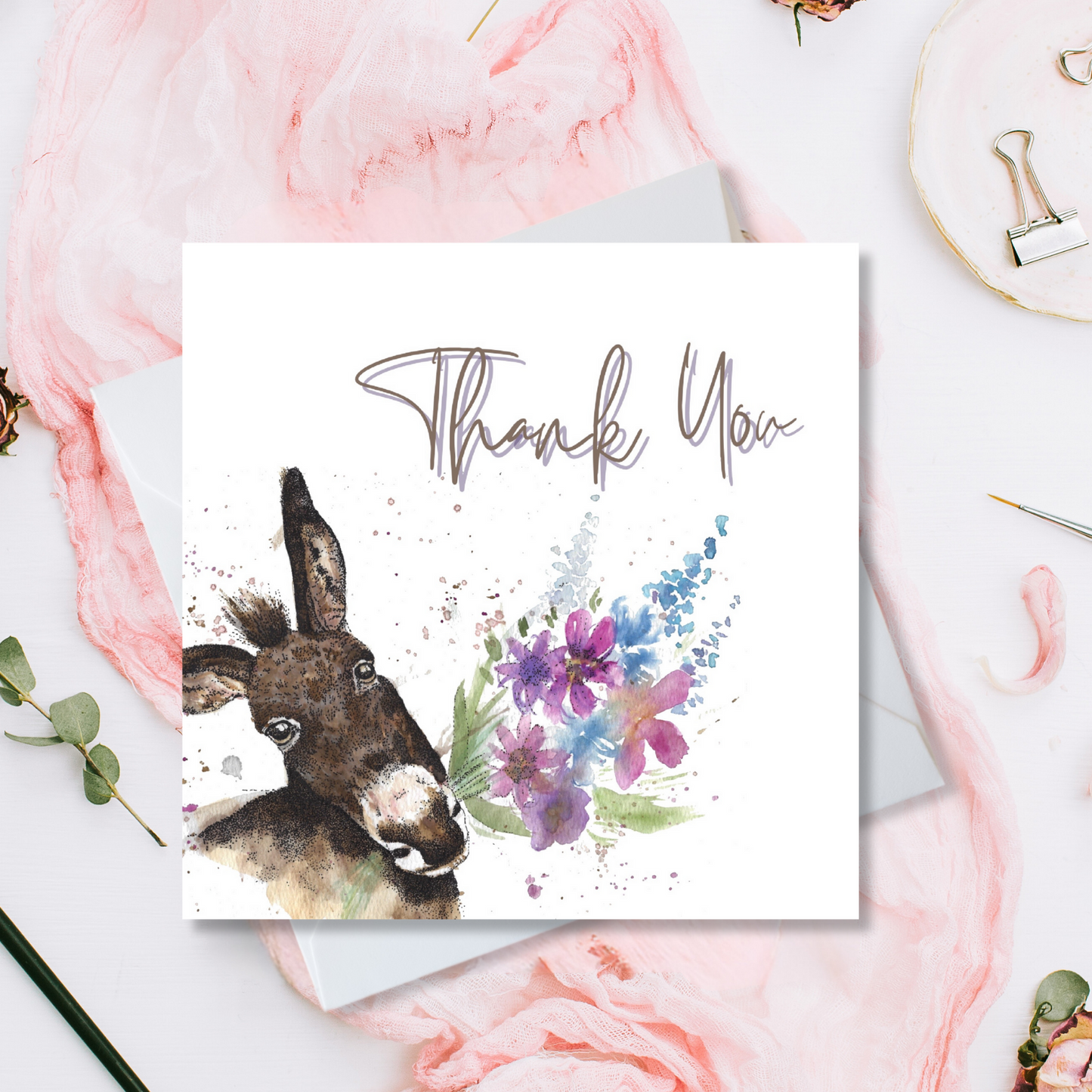 Donkey Thank You Card