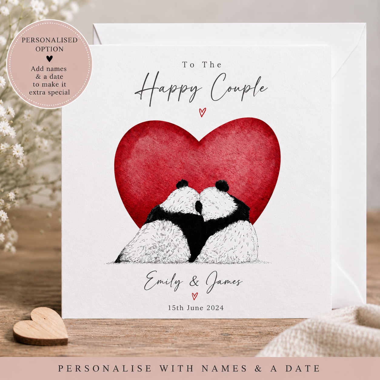 Panda Wedding Card