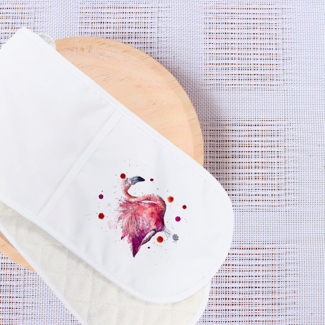 Pink Flamingo Double Oven Gloves