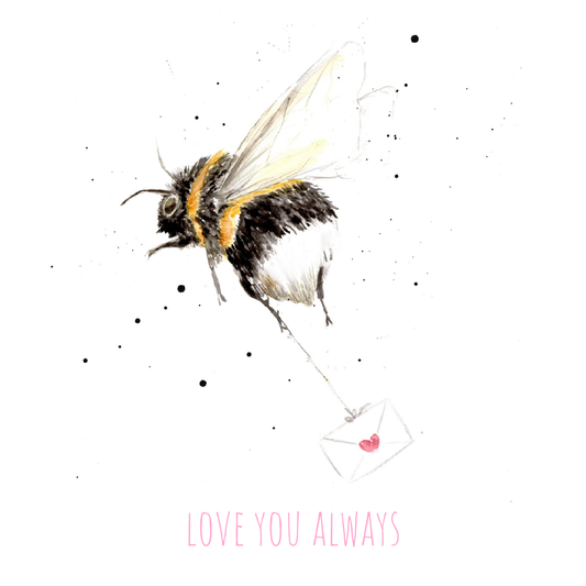 Watercolour Bee Love You Always Card