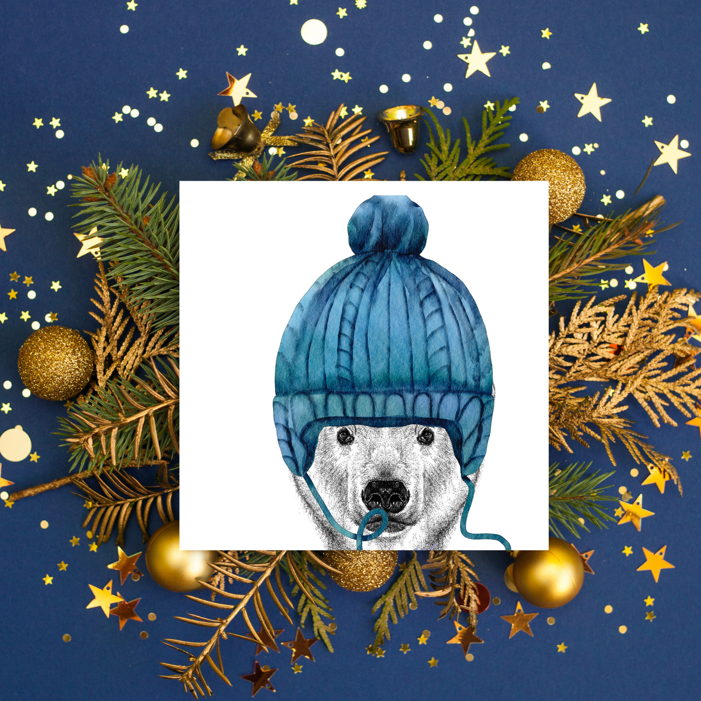 Wooley Hat Polar Greeting Card