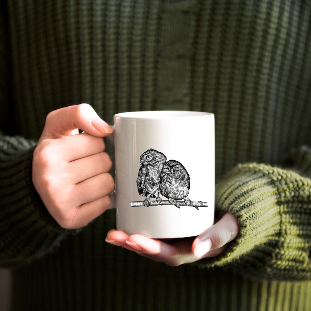 2 Owls Bone China Mug