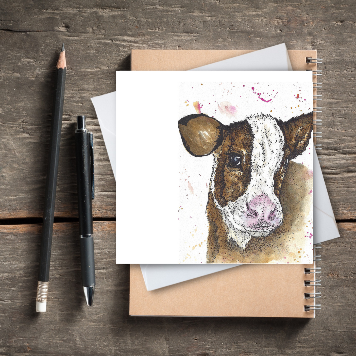 Daisy Cow Greeting Card