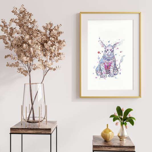 Rhino Dot Watercolour Print