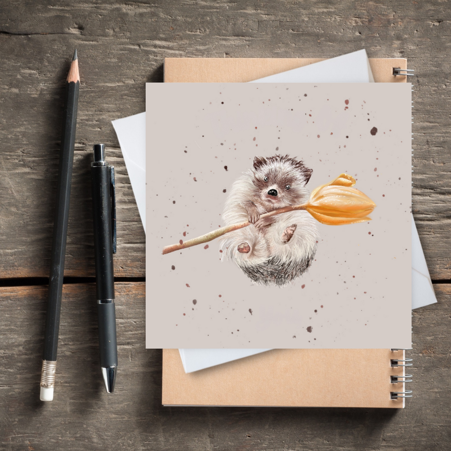 Hedgehog with Tulip Card