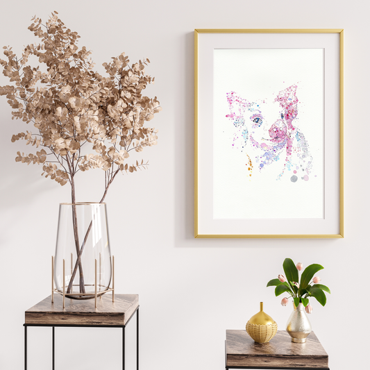Watercolour Dot Pig Art Print
