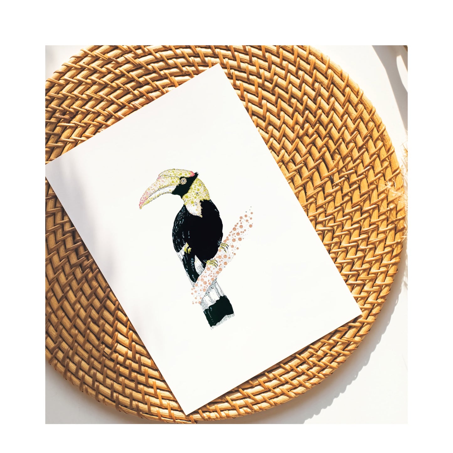 Toucan Watercolour Pointillism Card