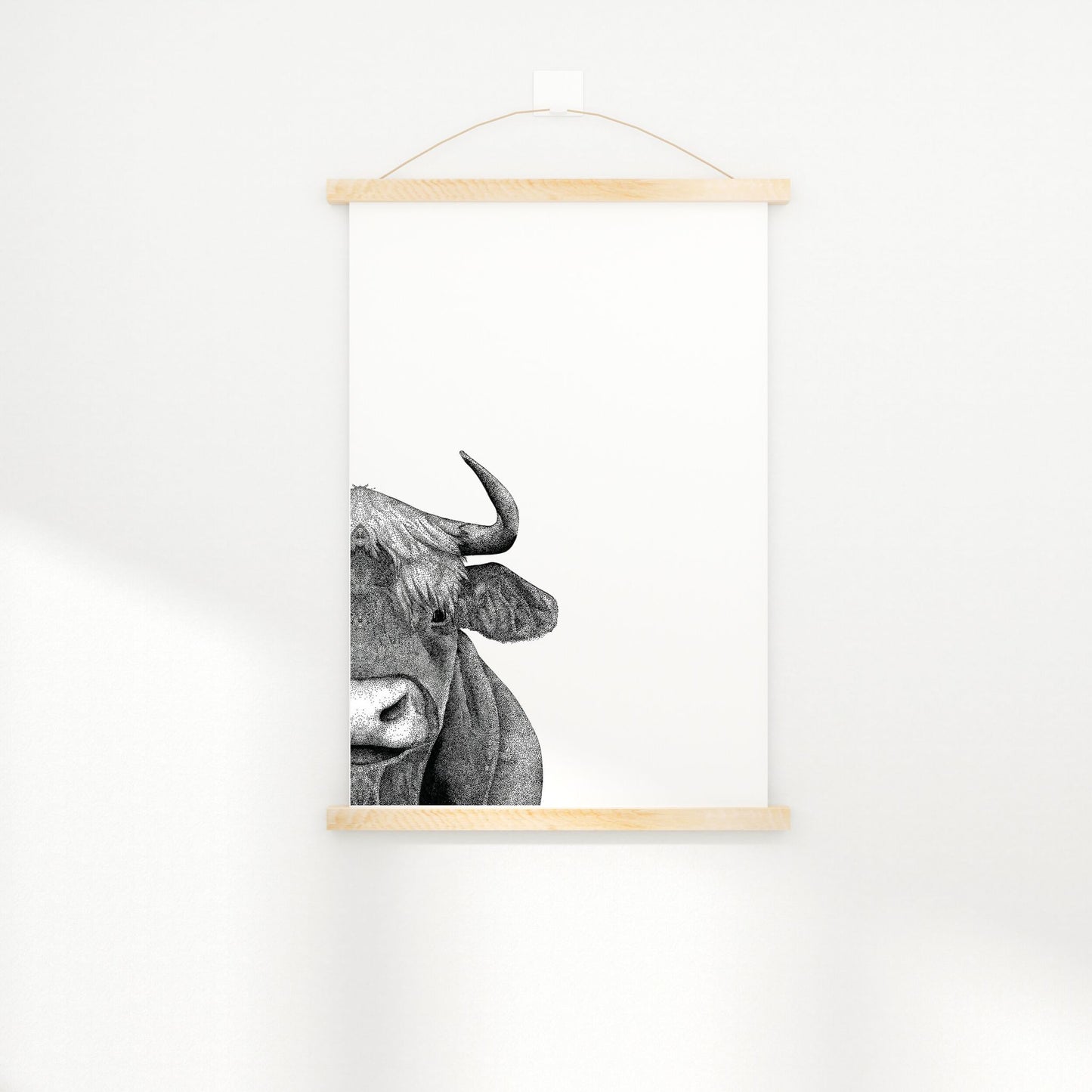 Cow Pointillism Pen Illustration