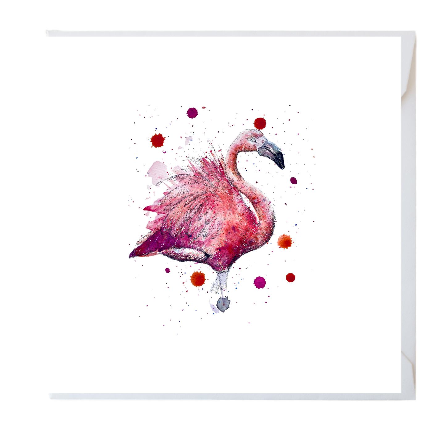 Flamingo Watercolour Card