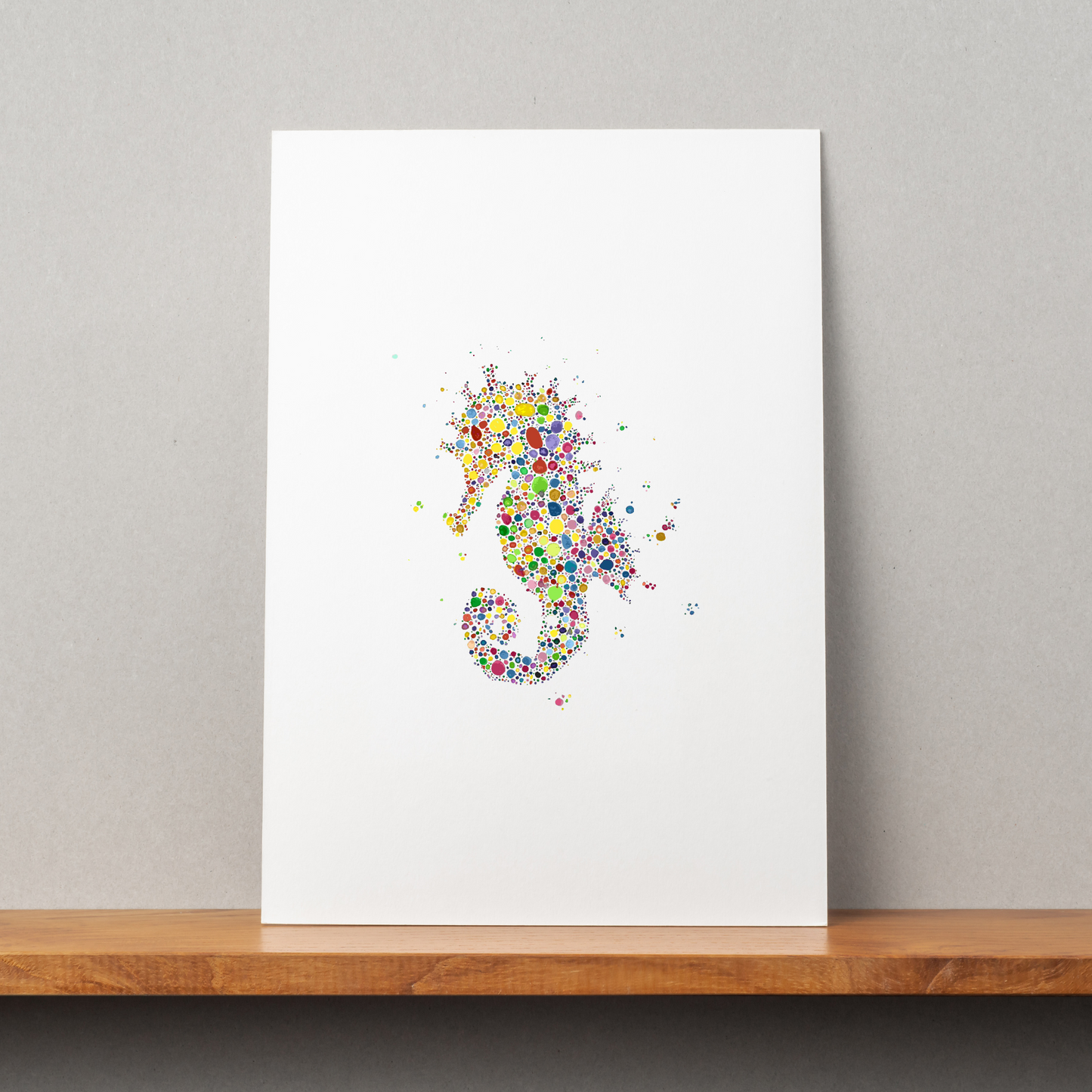 Seahorse Watercolour Dot Print