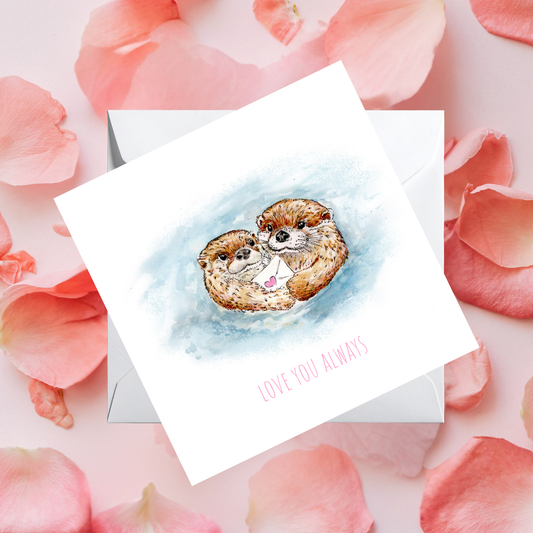 Watercolour Otter Love You Always Wild Card