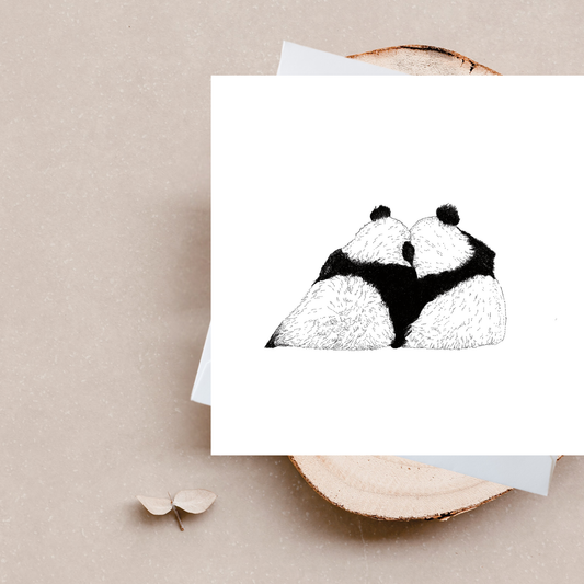 Panda Cuddles Greeting Cards