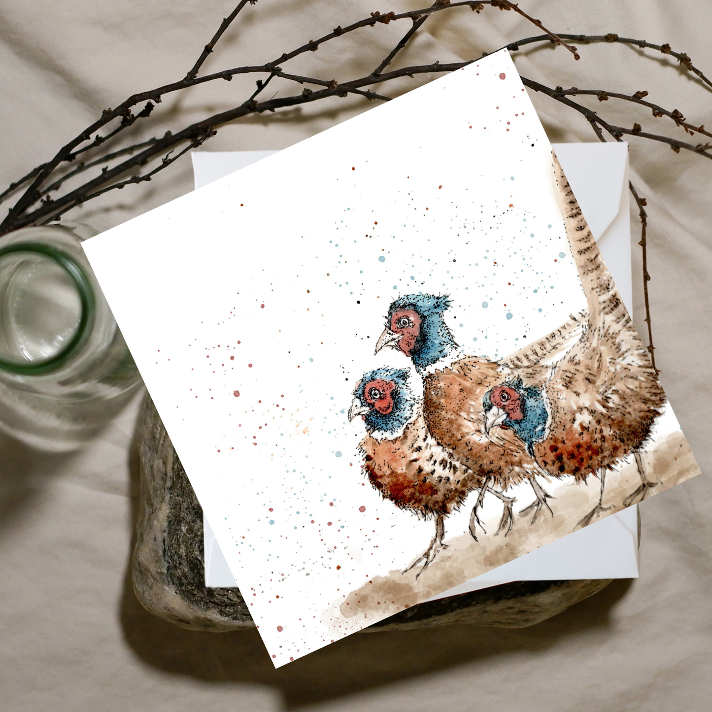 Pheasant Gathering Card