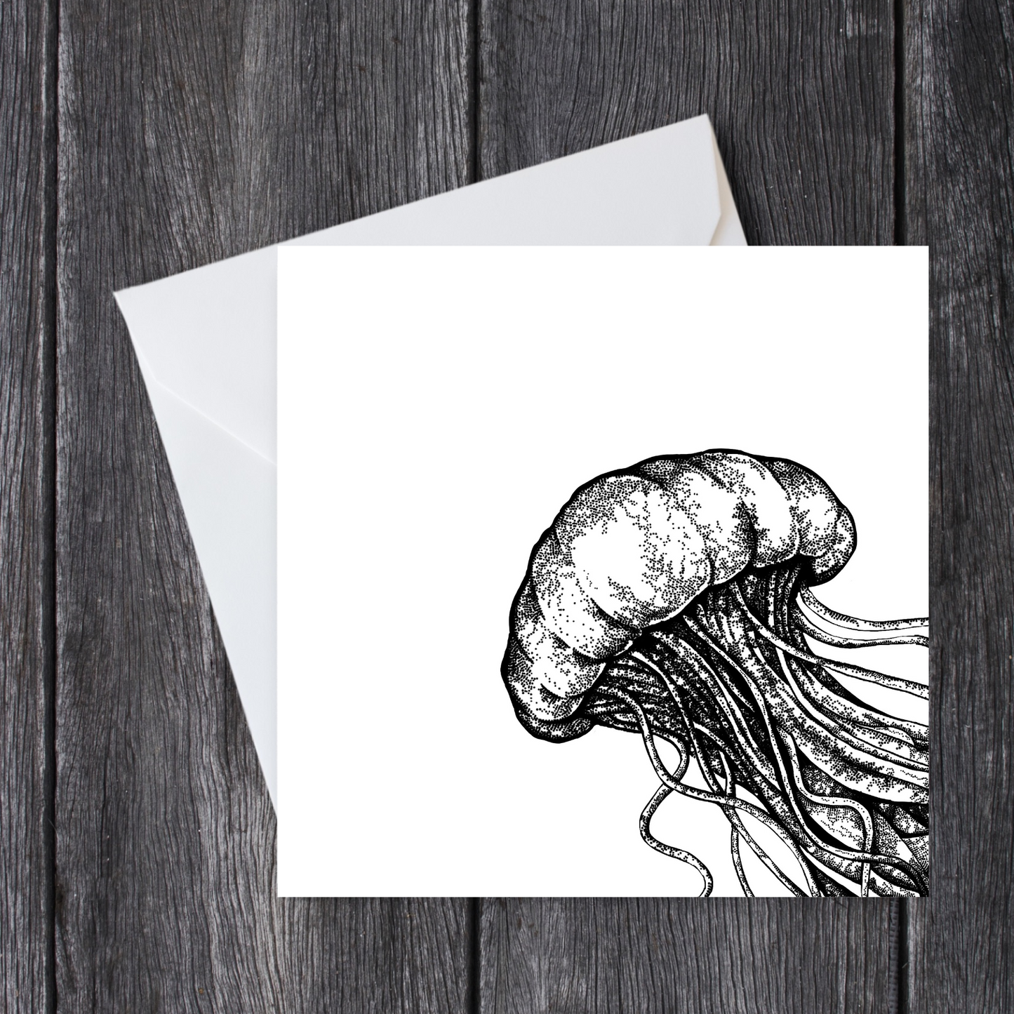 Black & White Jellyfish Card