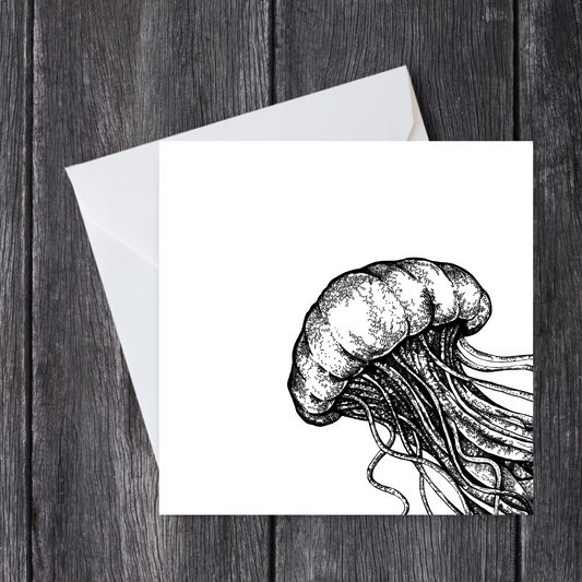 Black & White Jellyfish Card