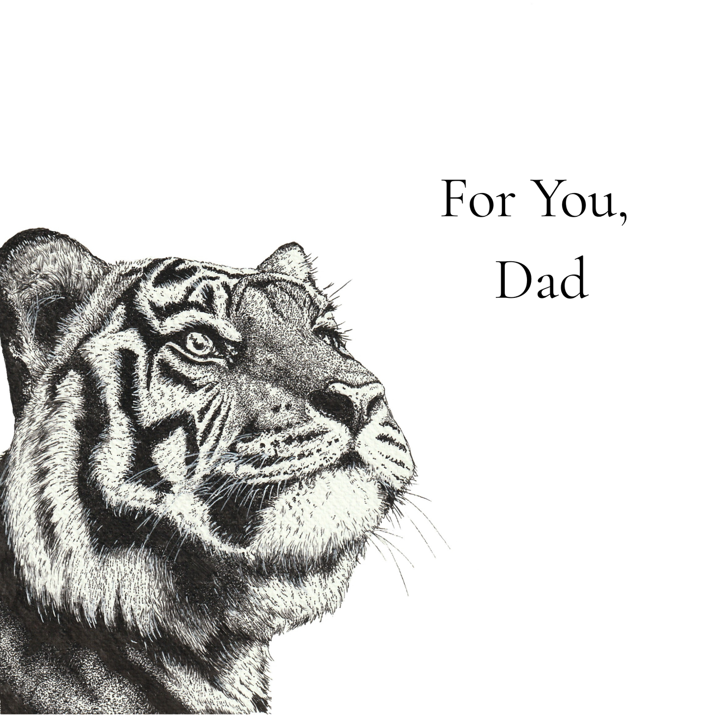 Personalised Tiger Card for Dad | Wildlife Illustration Greeting Card