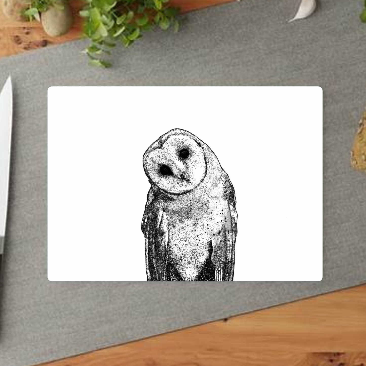 Black & White Owl Decorative Chopping Board