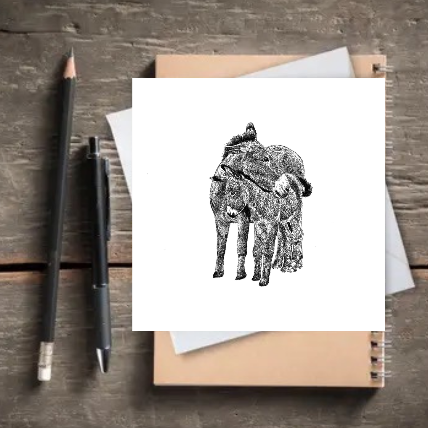 Donkey and Foal Card