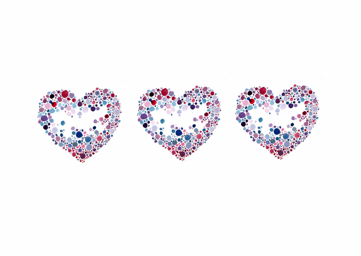 Watercolour Dot Heart Love Card