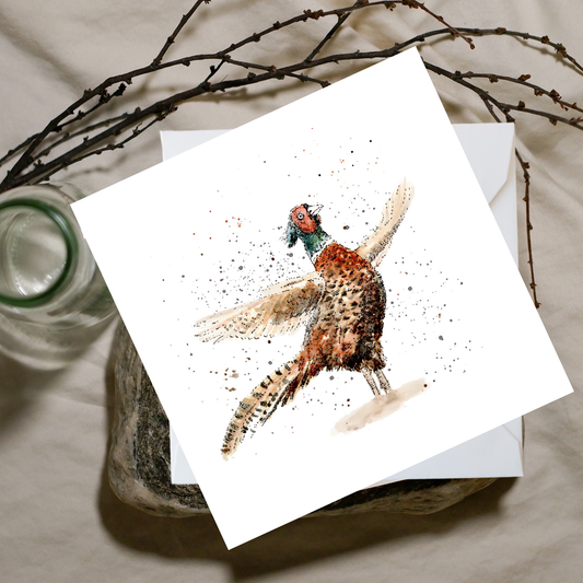 Watercolour Pheasant a Flutter Gathering Card