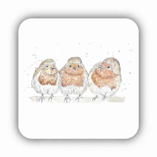 Three of Kind Robins Coaster