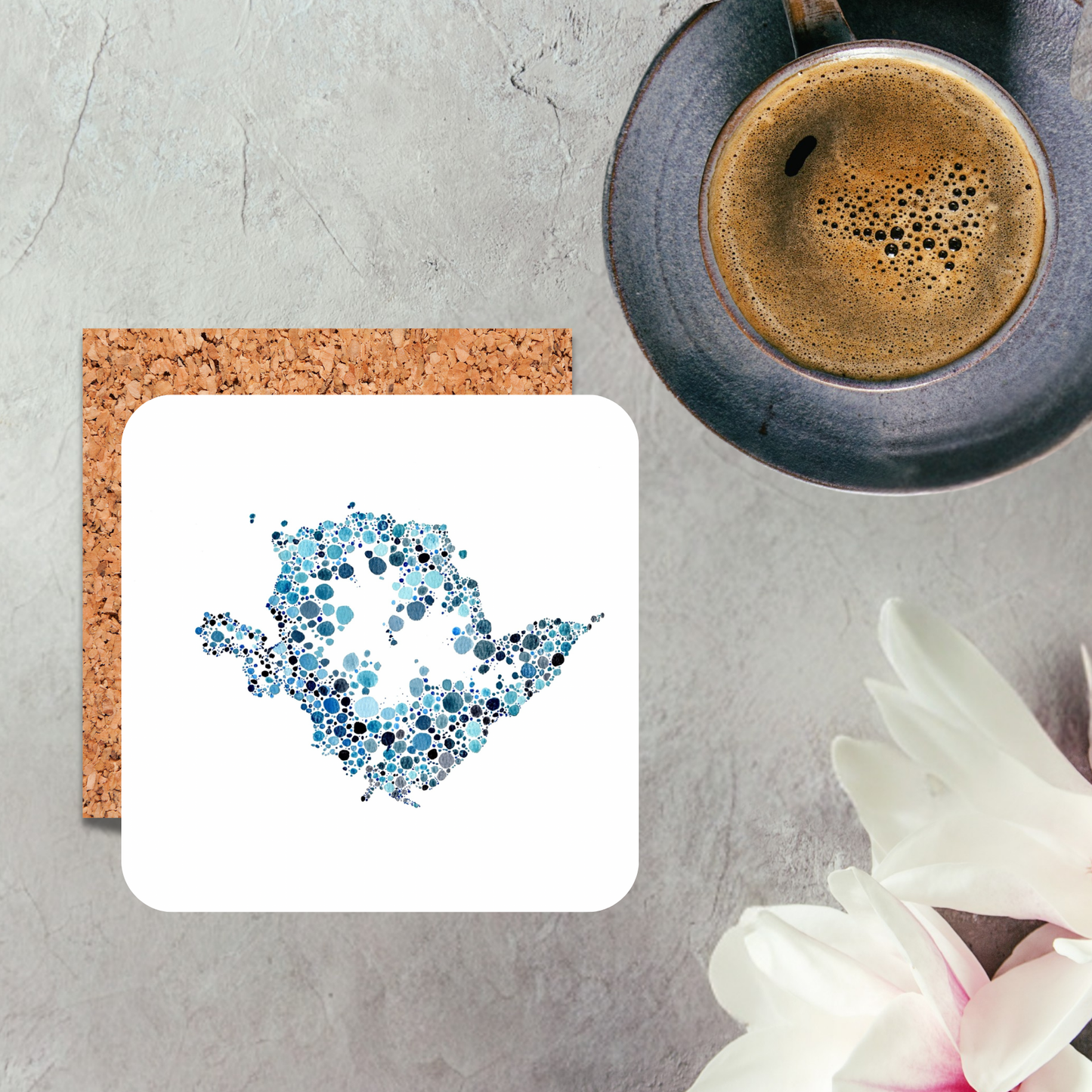 Watercolour Dot Anglesey Coaster