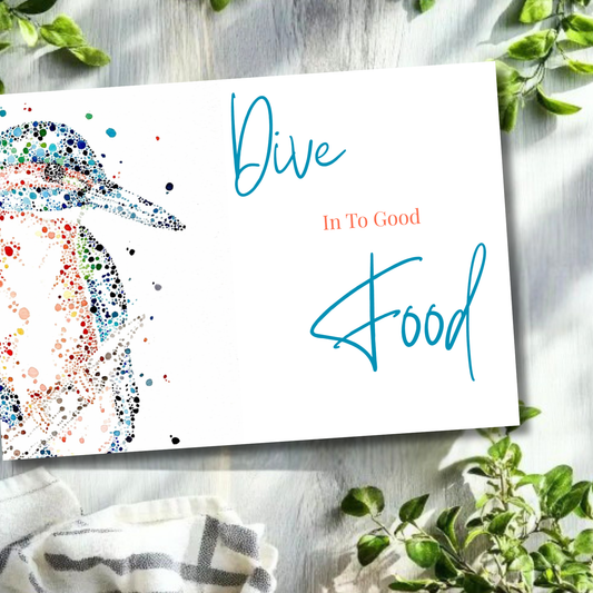 Kingfisher, Dive Into Good Food Glass Chopping Board