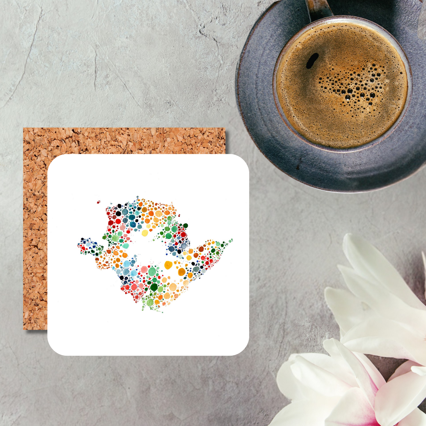 Watercolour Dot Anglesey Coaster