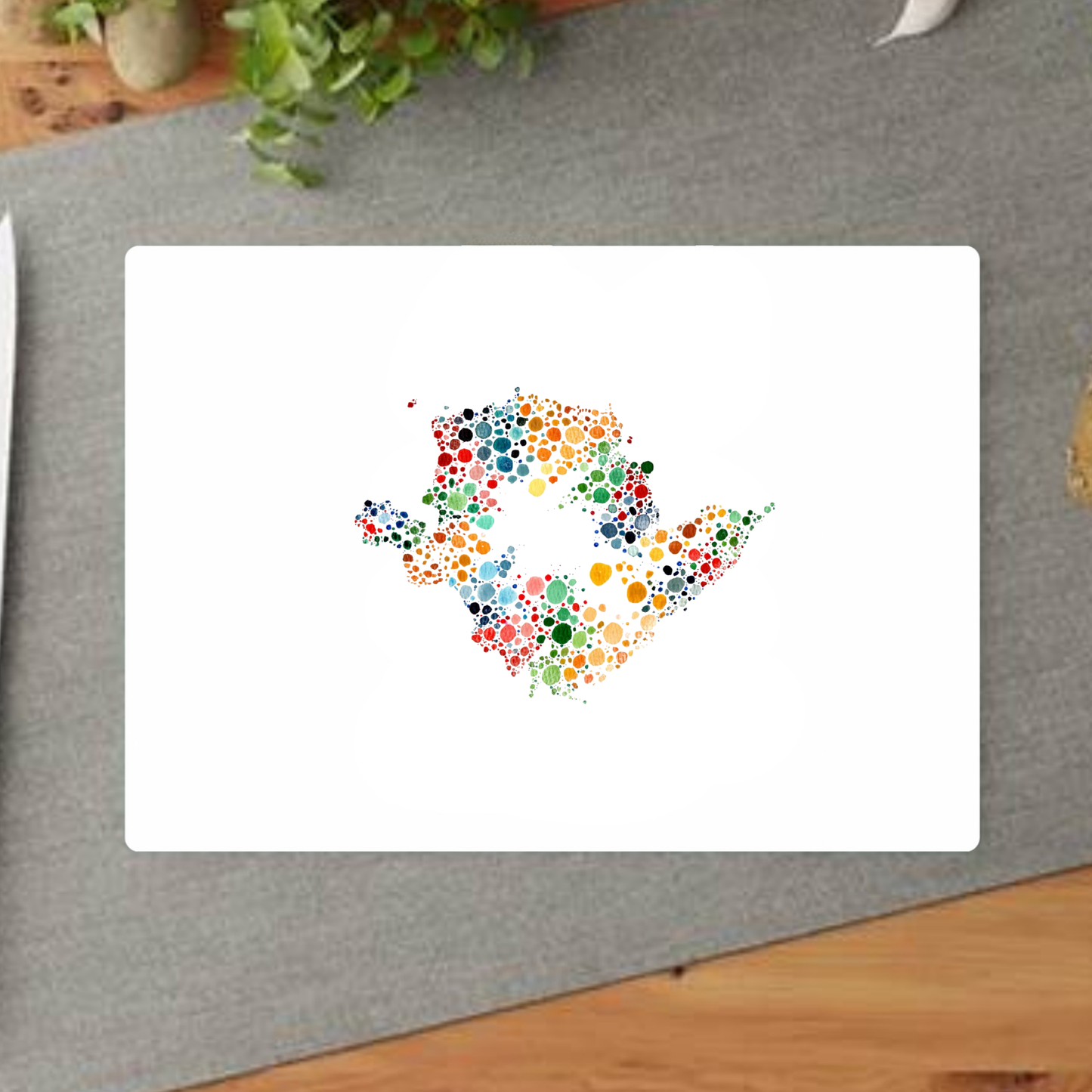 Watercolour Dot Anglesey Decorative Chopping Board