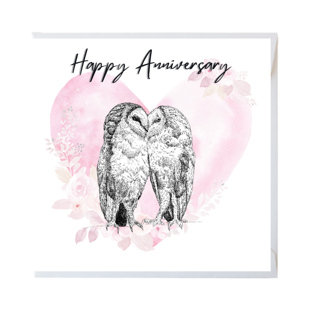 Happy Anniversary Owls In Love Card