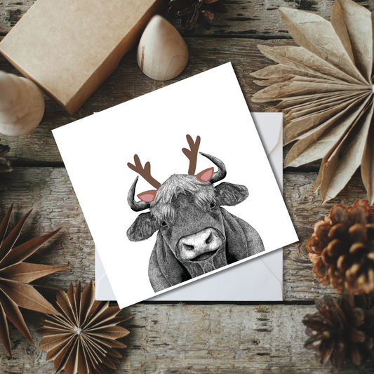 Reindeer Cow Greeting Card